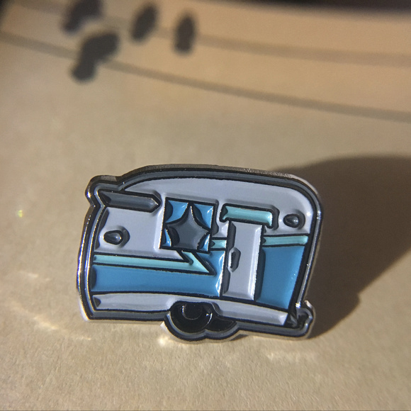 Camper Enamel Pin | Canned Ham Lapel Brooch - Picture 9 of 11